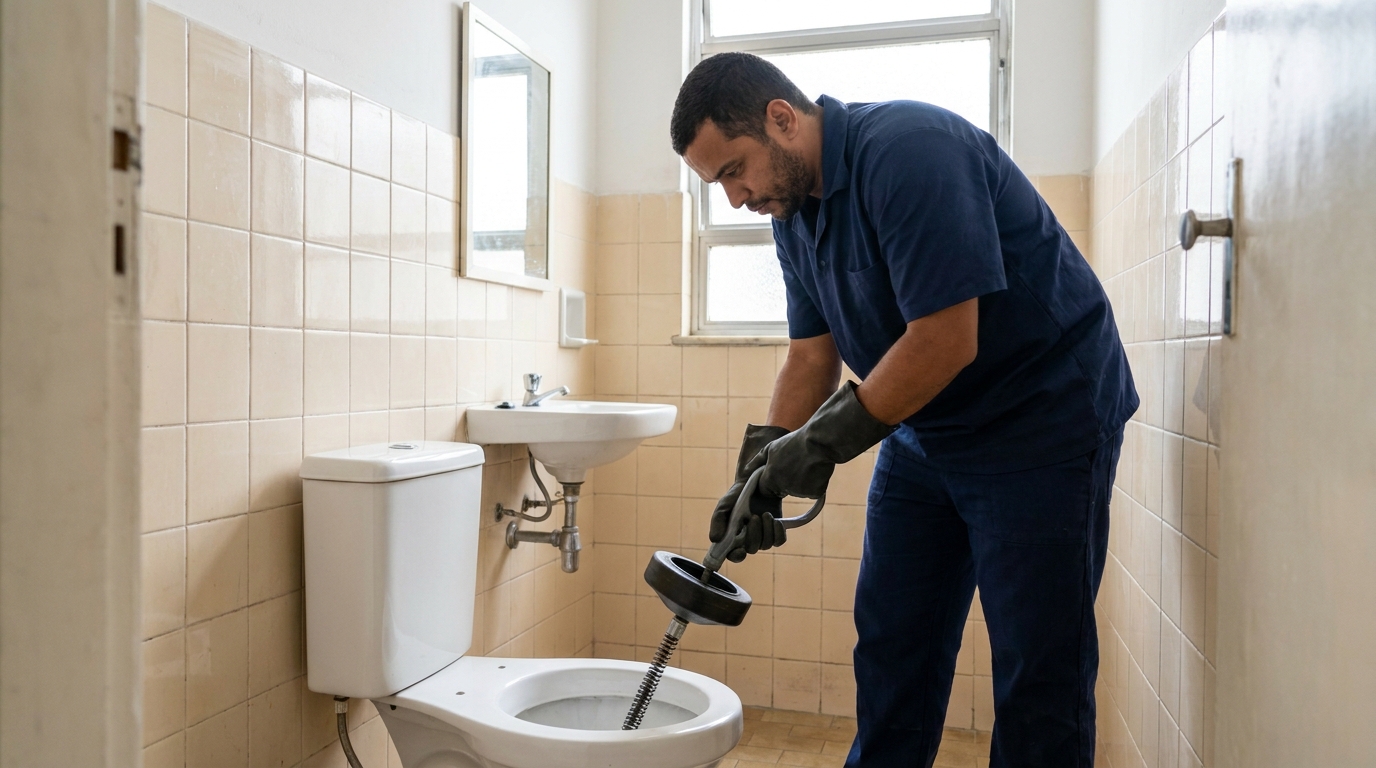Desentupimento de vaso residencial em Patos de Minas‑MG